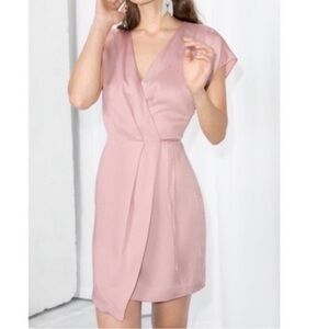 & Other Stories Wrap Mini Dress Pink